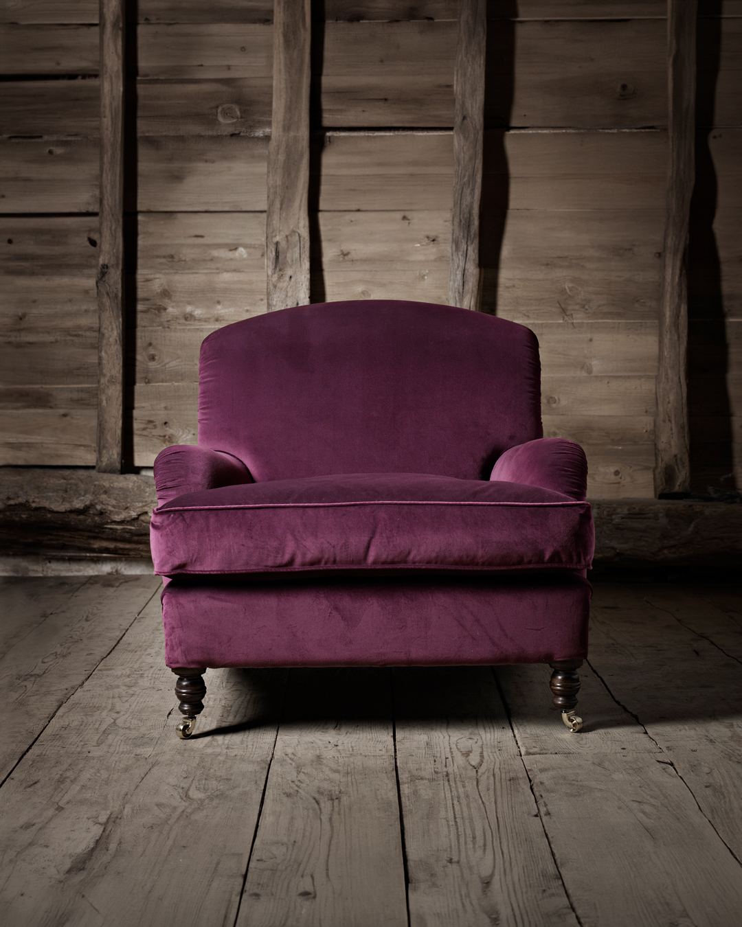 John Bentley Lavender cotton velvet chair