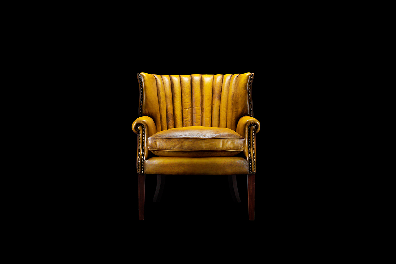 Oliver Goldsmith Yellow Leather Chair