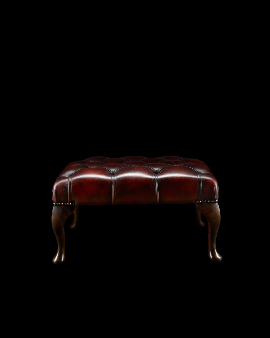Boswell hand-coloured leather footstool