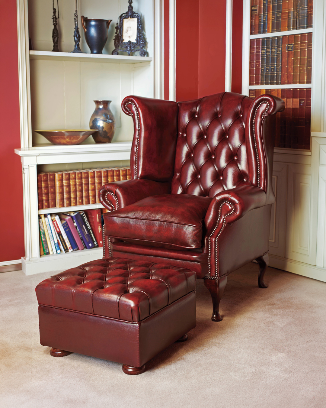 Graham hand-coloured leather Chesterfield sofa