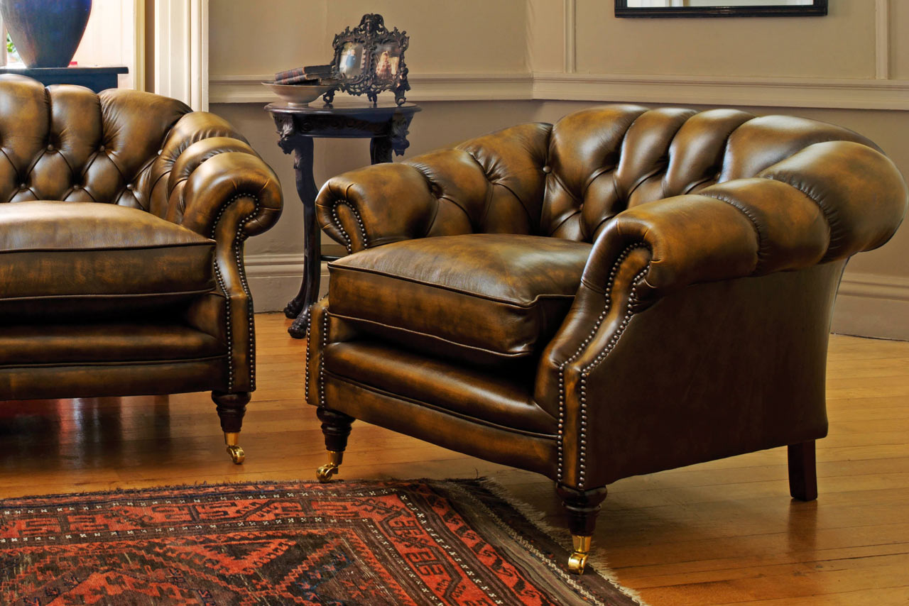 Bradwell Chesterfield sofa in gold