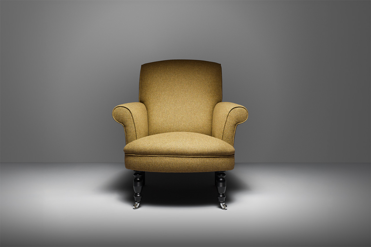 David Hume Mustard Yellow Wool Chair