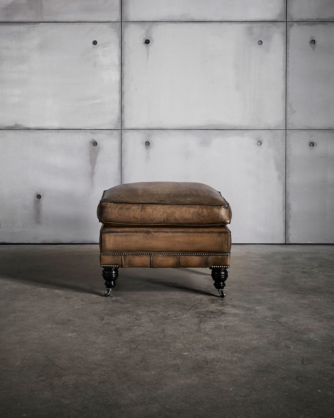 Samuel Johnson hand-coloured leather footstool
