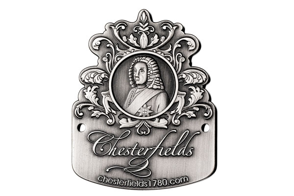 Abzeichen „Genuine Chesterfield Sofa“ Chesterfield Trade Association, offiziell zertifizierte Chesterfields.