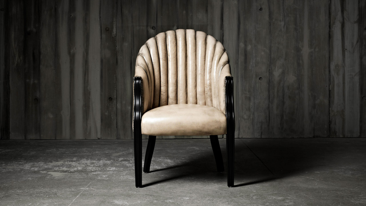 Belvedere Hand Coloured Monochrome Leather Chair