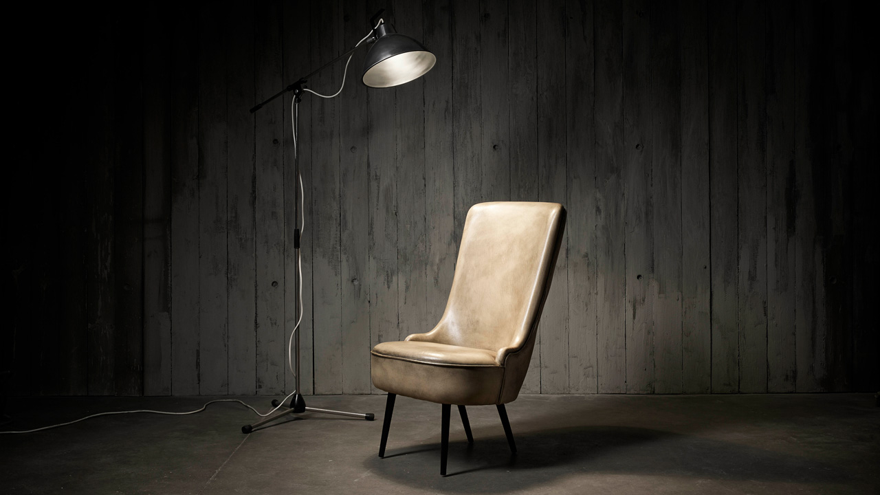 Blower Hand Coloured Bone Leather Chair