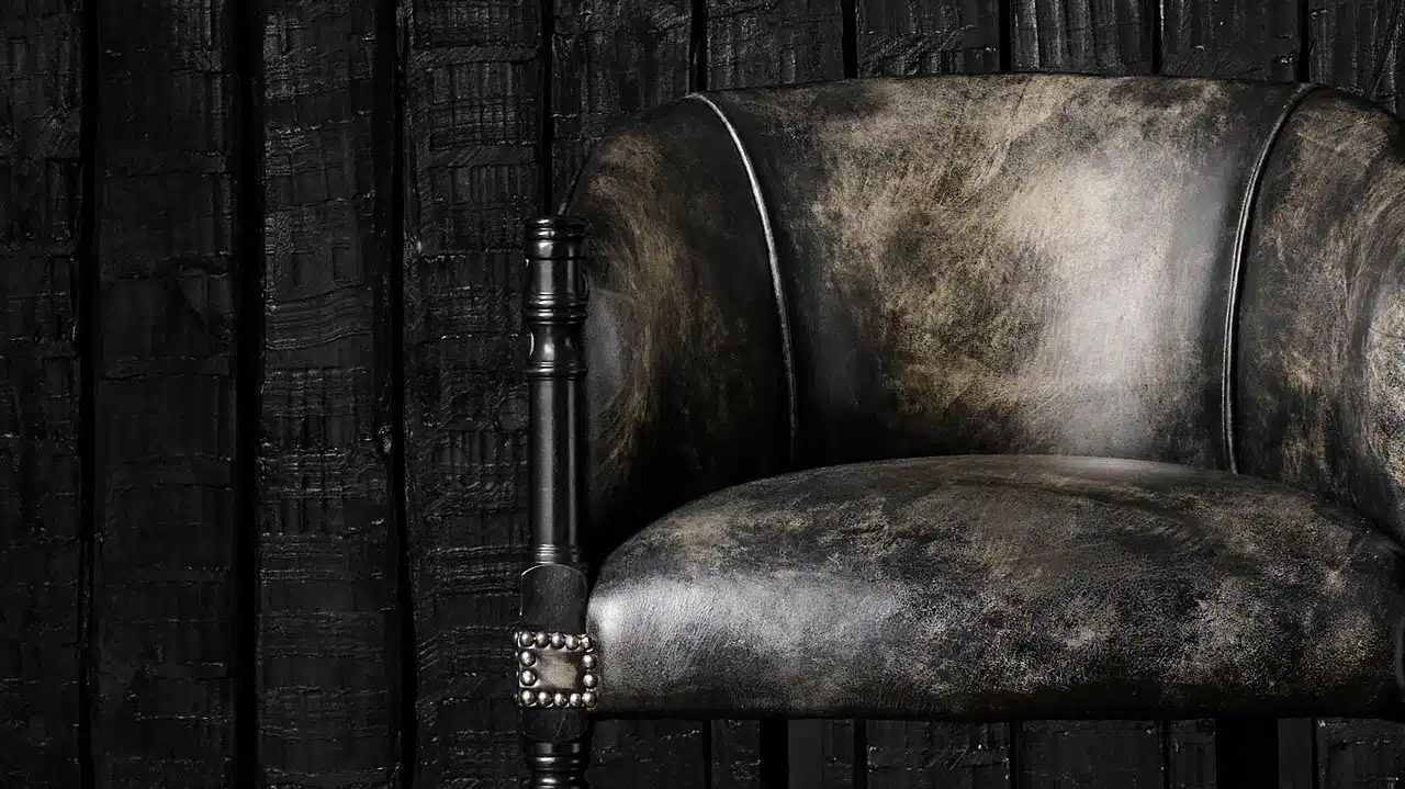 Davenport Coal Leather Bar Stool