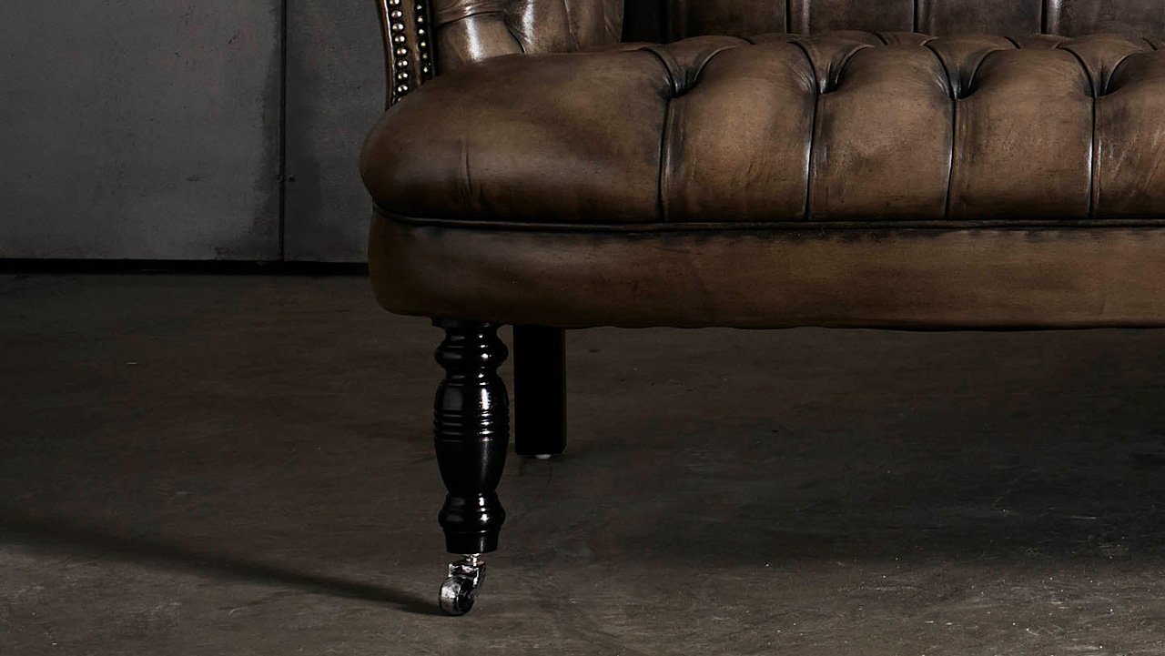 David Hume Slate Brown Chesterfield Sofa