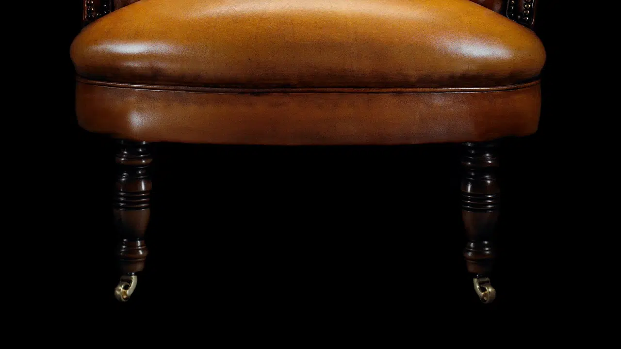 David Hume Gold Leather Chesterfield Chair