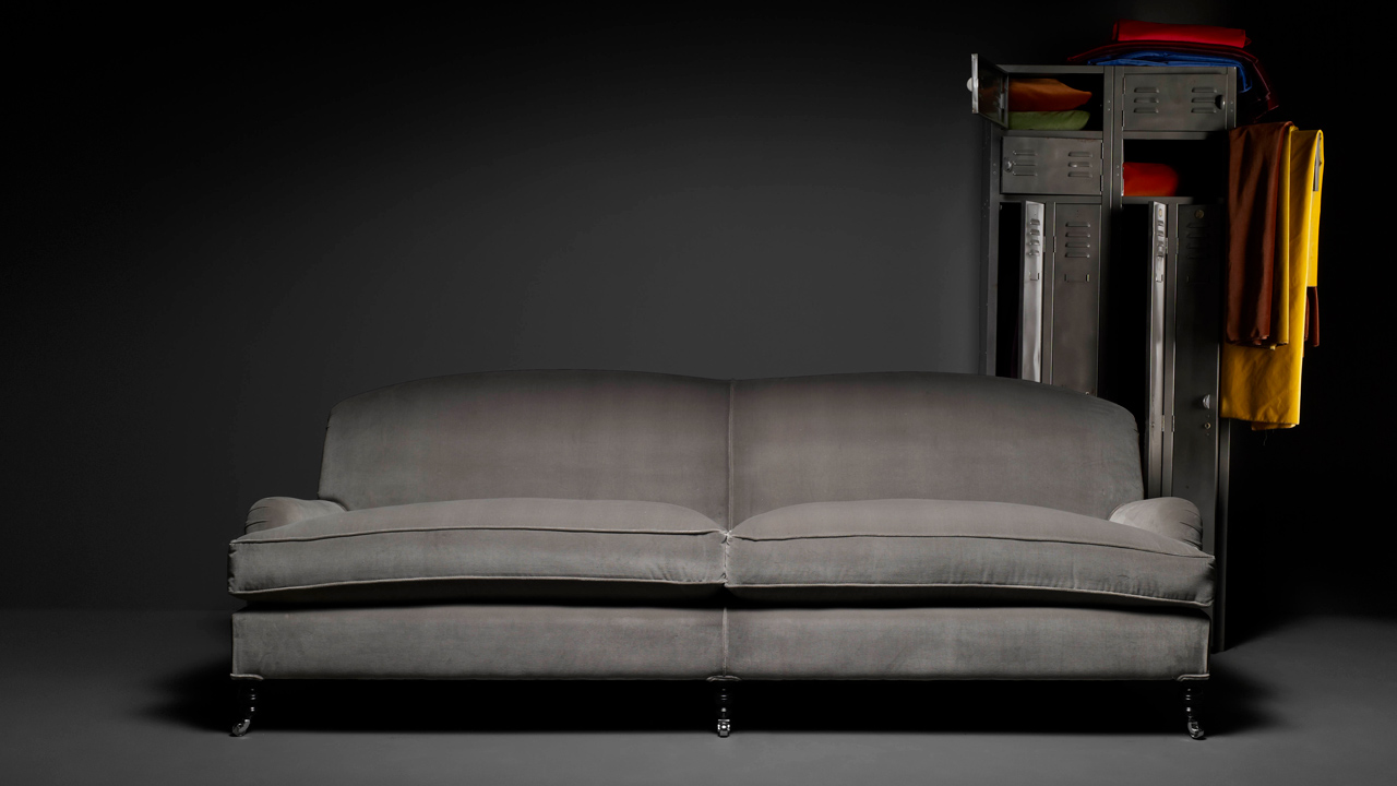 John Bentley Grey Velvet Sofa