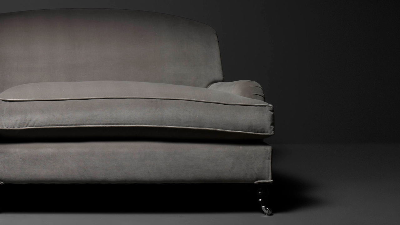 John Bentley Grey Velvet Sofa