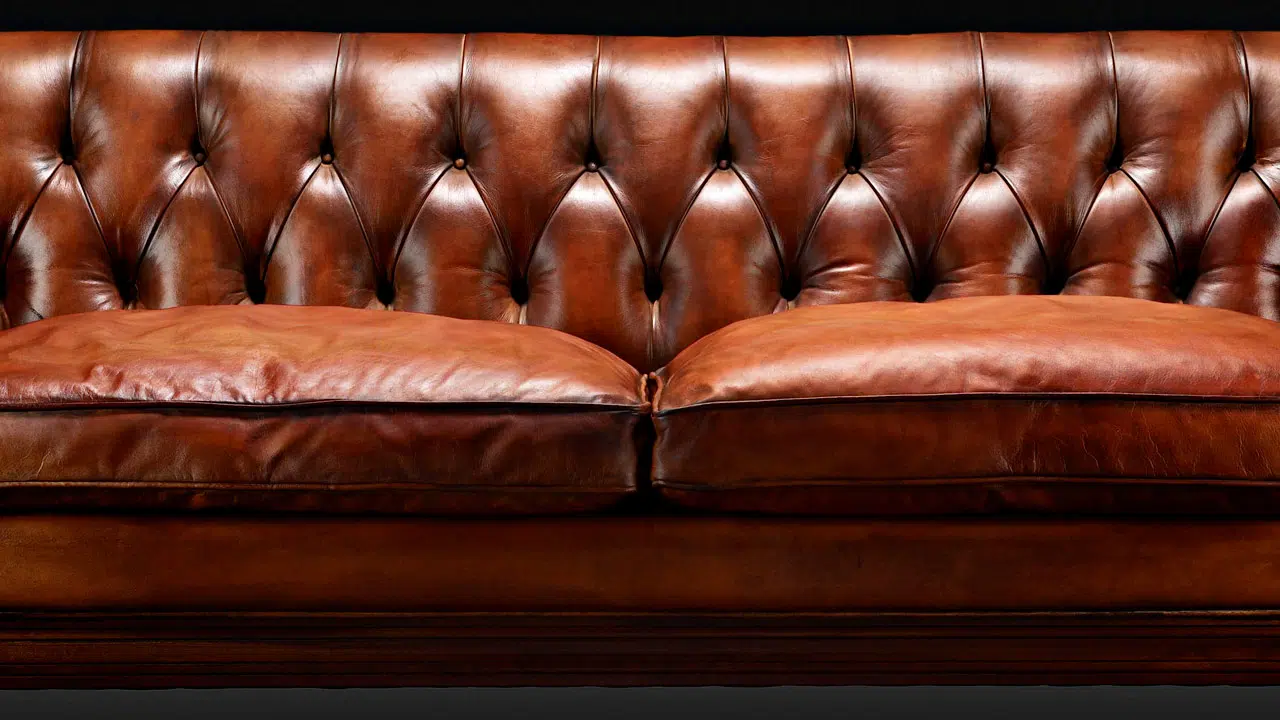 John Hawkesworth Leather Chesterfield Sofa
