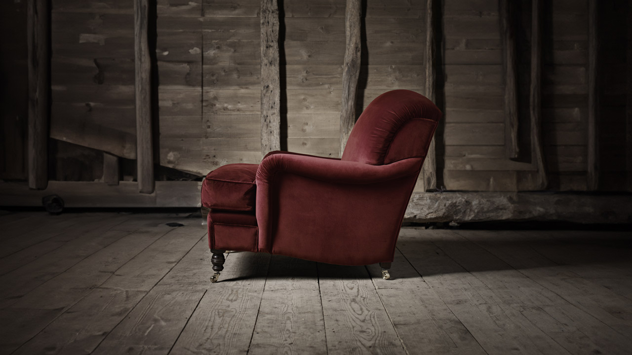 John Bentley Aubergine Velvet Chair