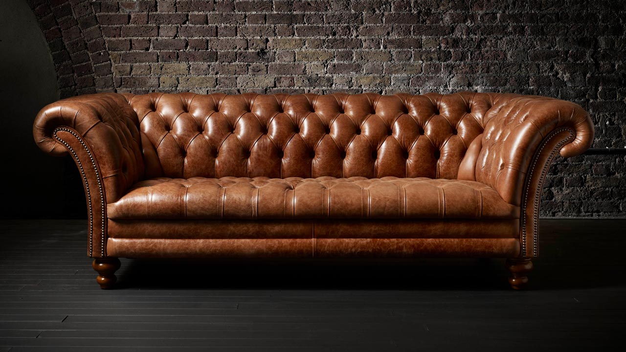 Kingston Button Seat Chesterfield Sofa Leather