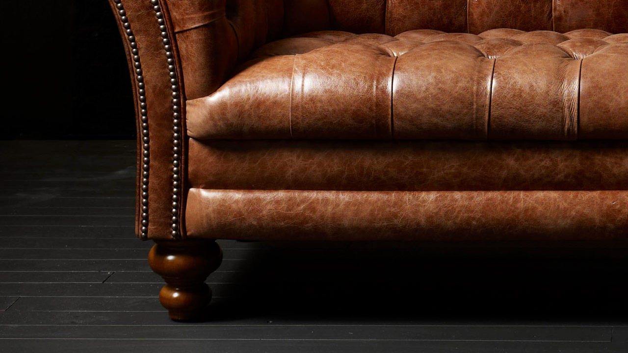 Kingston Button Seat Chesterfield Sofa Leather