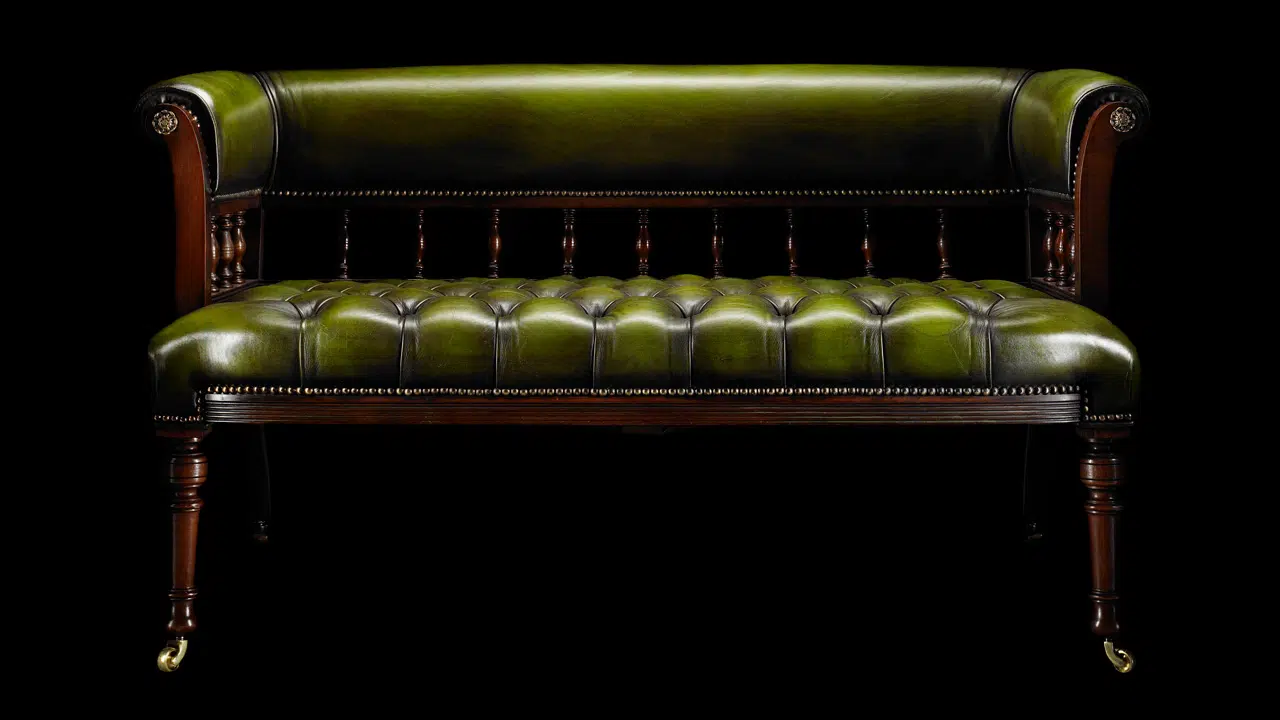 Love Seat - Green Chesterfield