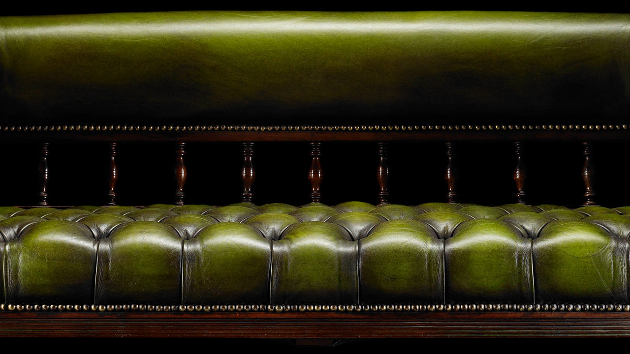 Love Seat - Green Chesterfield