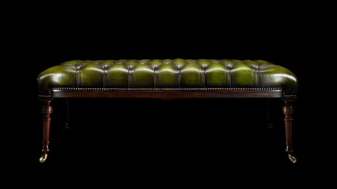 Love Green Chesterfield Ottoman 