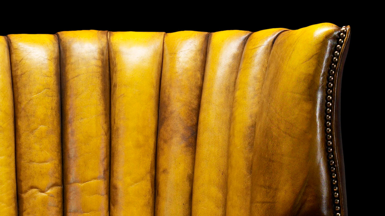 Oliver Goldsmith Yellow Leather Chair