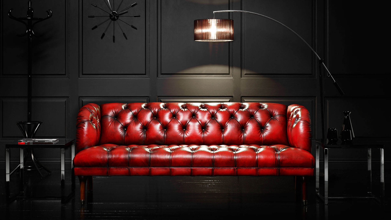 Parliament red Leather sofa
