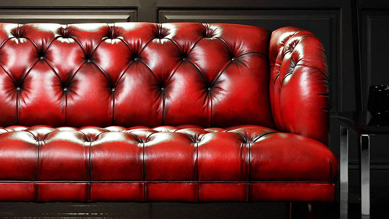 Parliament red Leather sofa