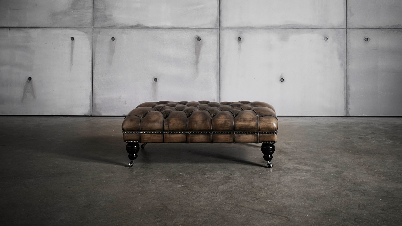 Philip Stanhope Hand Coloured Monochrome Footstool