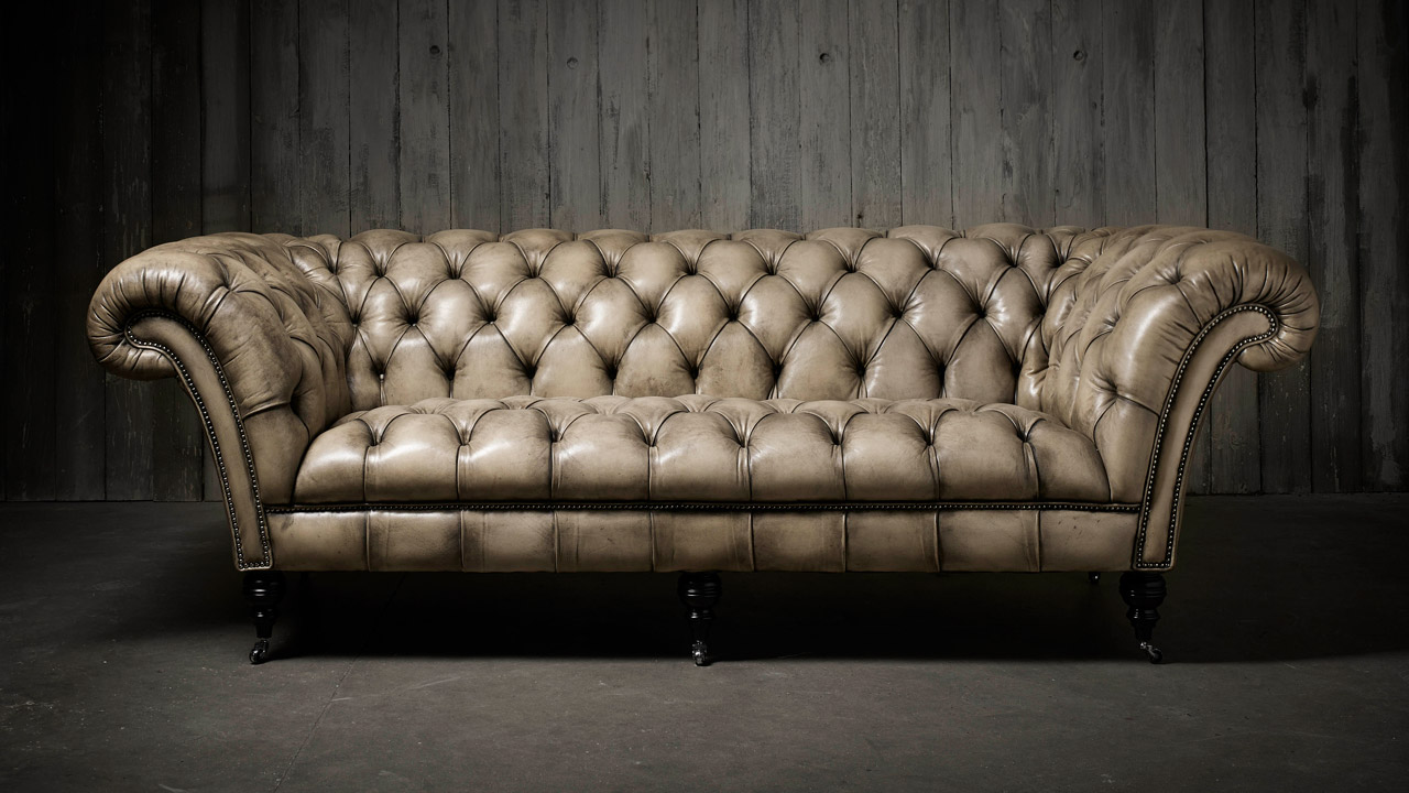 Philip Stanhope Hand Coloured Monochrome Chesterfield Sofa