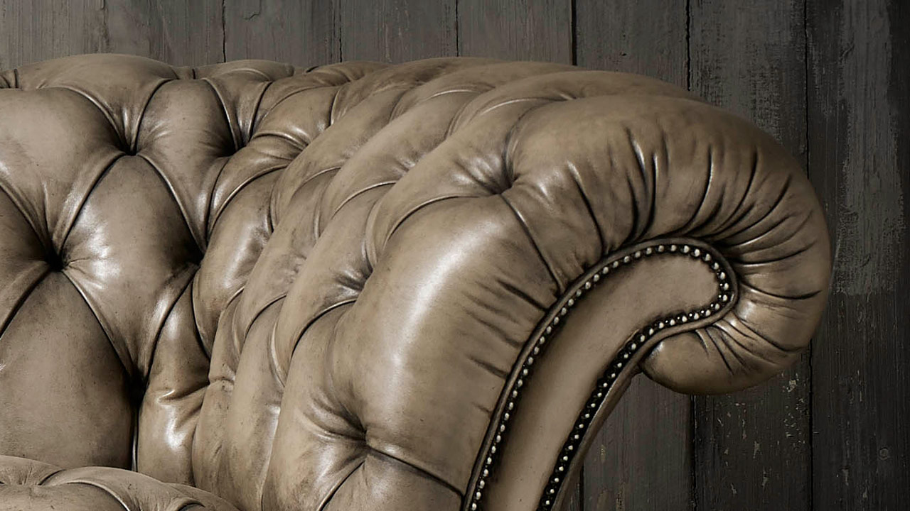 Philip Stanhope Hand Coloured Monochrome Chesterfield Sofa