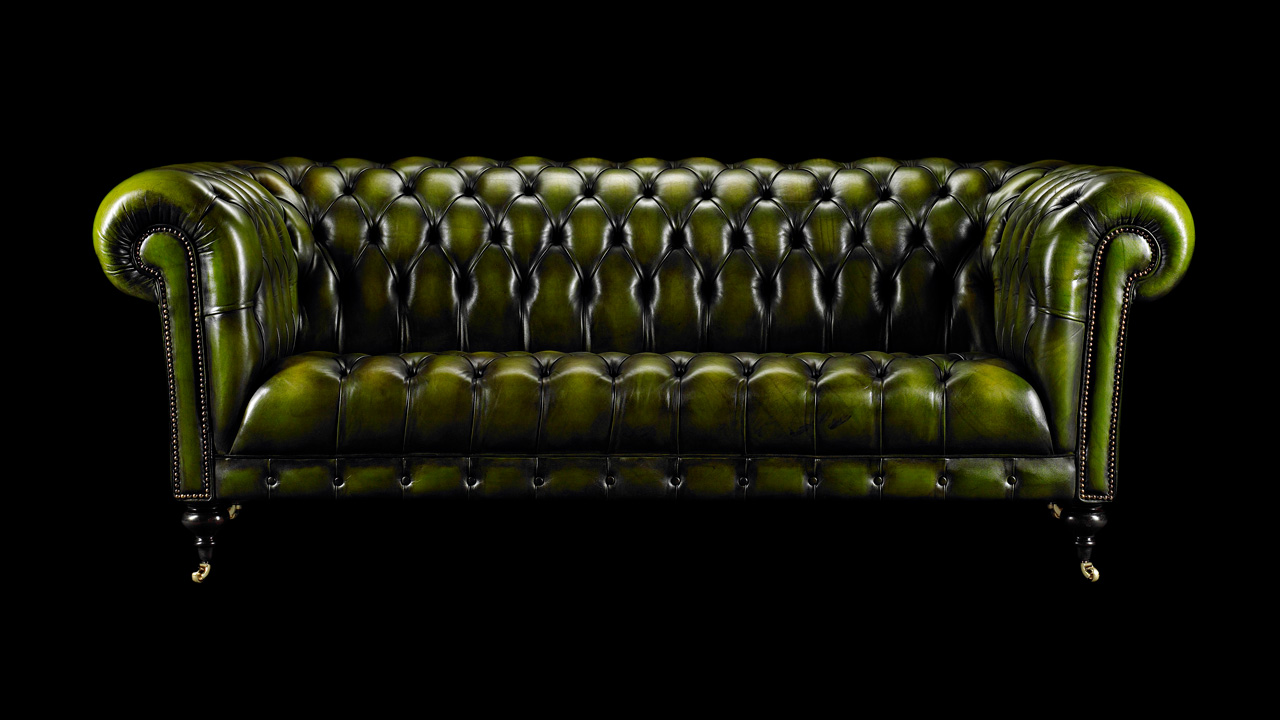  Ralph Waldo Emerson Heirloom Green Chesterfield Sofa