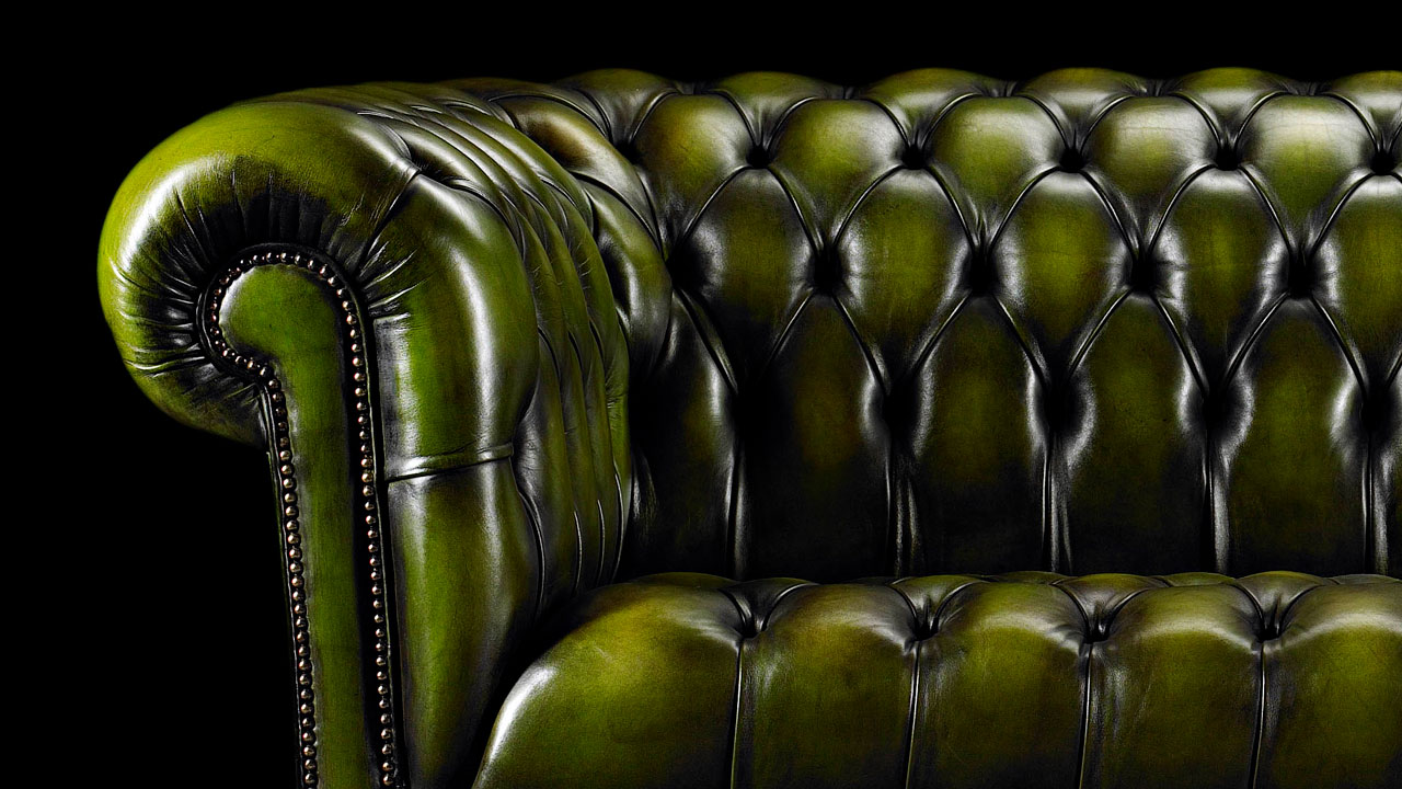  Ralph Waldo Emerson Heirloom Green Chesterfield Sofa