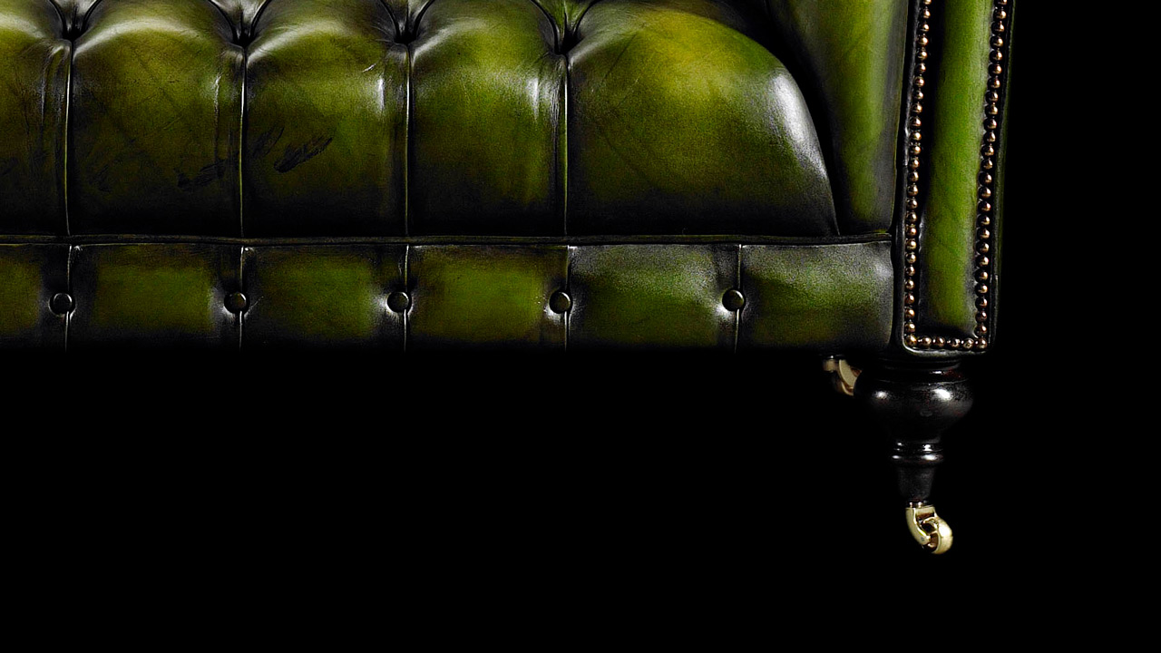  Ralph Waldo Emerson Heirloom Green Chesterfield Sofa