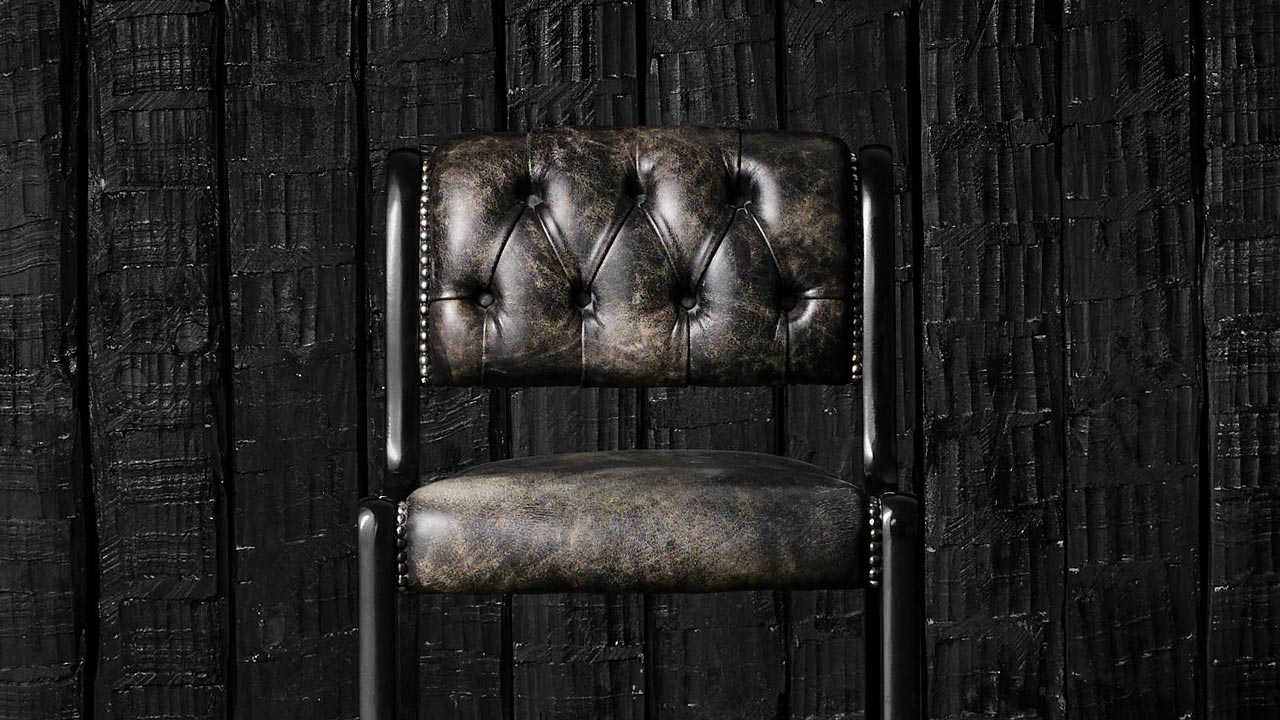 Regency hand coloured leather bar stool