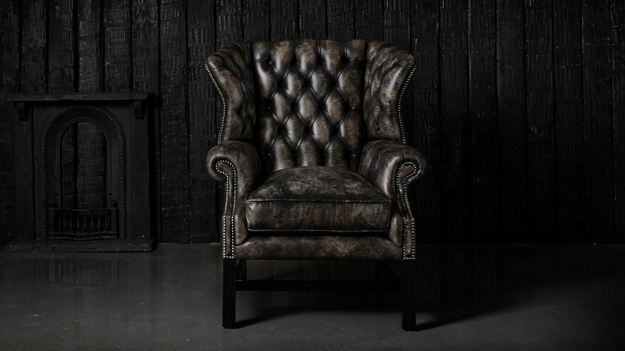 Samuel Johnson Leather Chesterfield Wing Chair