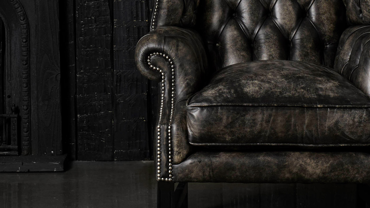 Samuel Johnson Leather Chesterfield Wing Chair