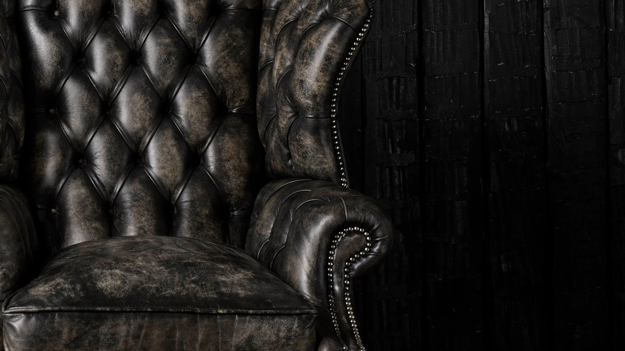 Samuel Johnson Leather Chesterfield Wing Chair