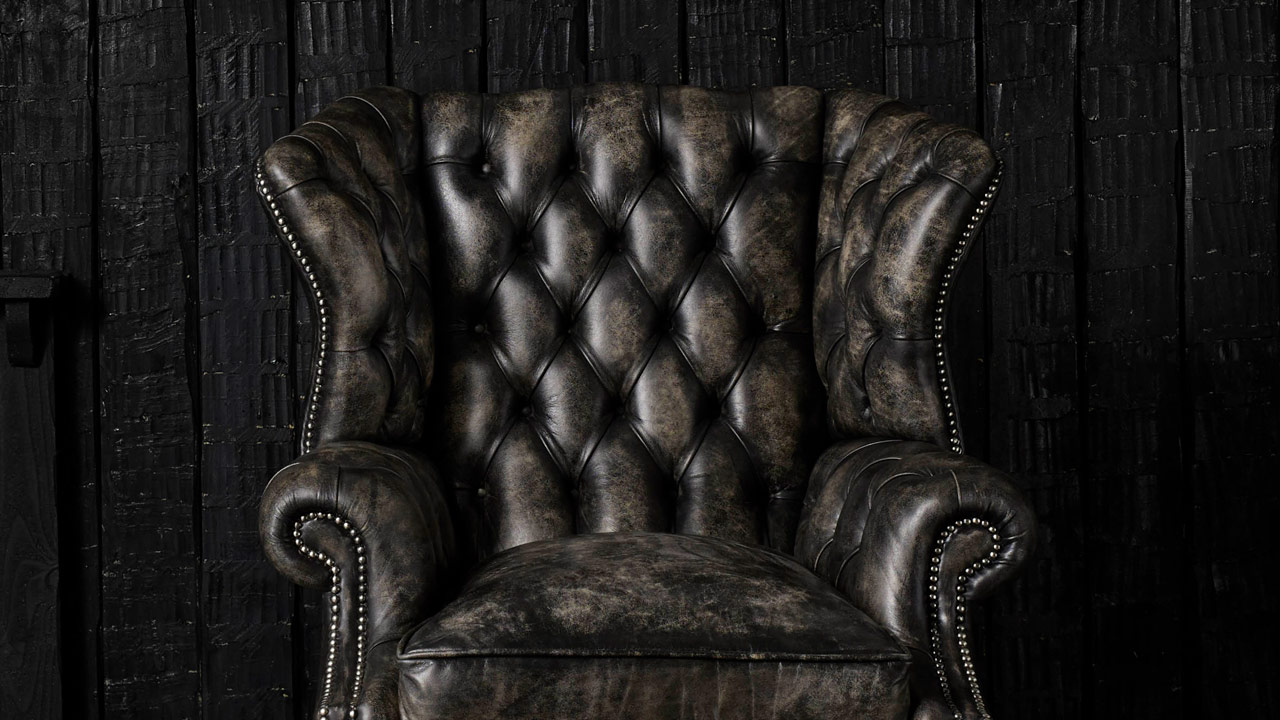 Samuel Johnson Leather Chesterfield Wing Chair