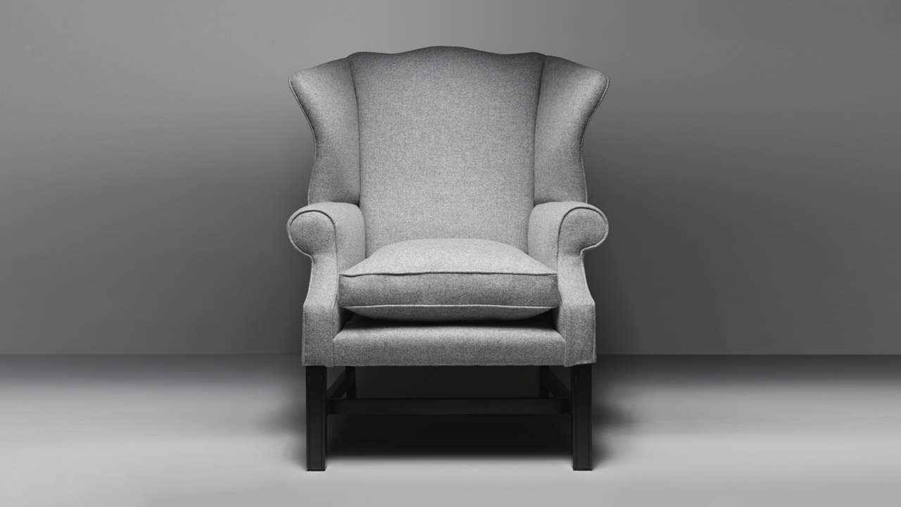 Smuel Johnson Ash Wool Wing Chair
