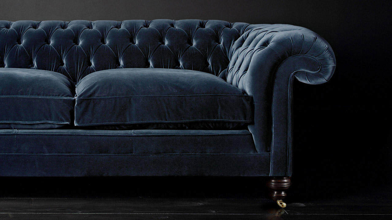 Smuel Johnson Velvet Chesterfield Sofa