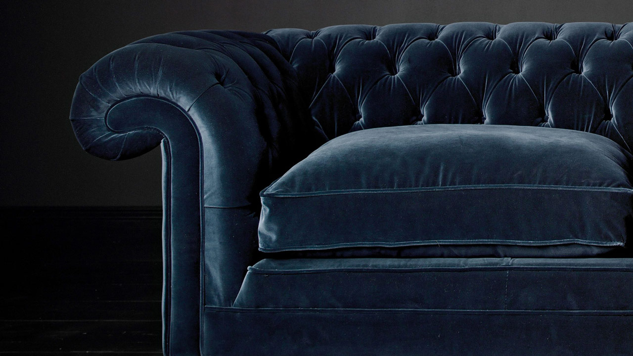 Smuel Johnson Velvet Grand Sofa