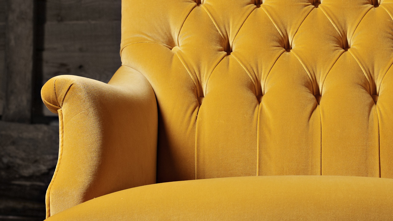 William Spooner Yellow Velvet Chair