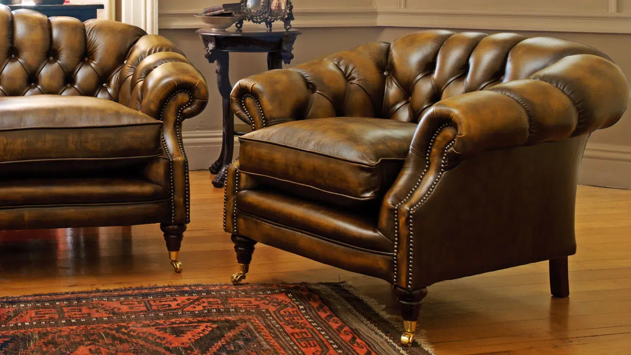 Bradwell Chesterfield Chair Antiqued Gold
