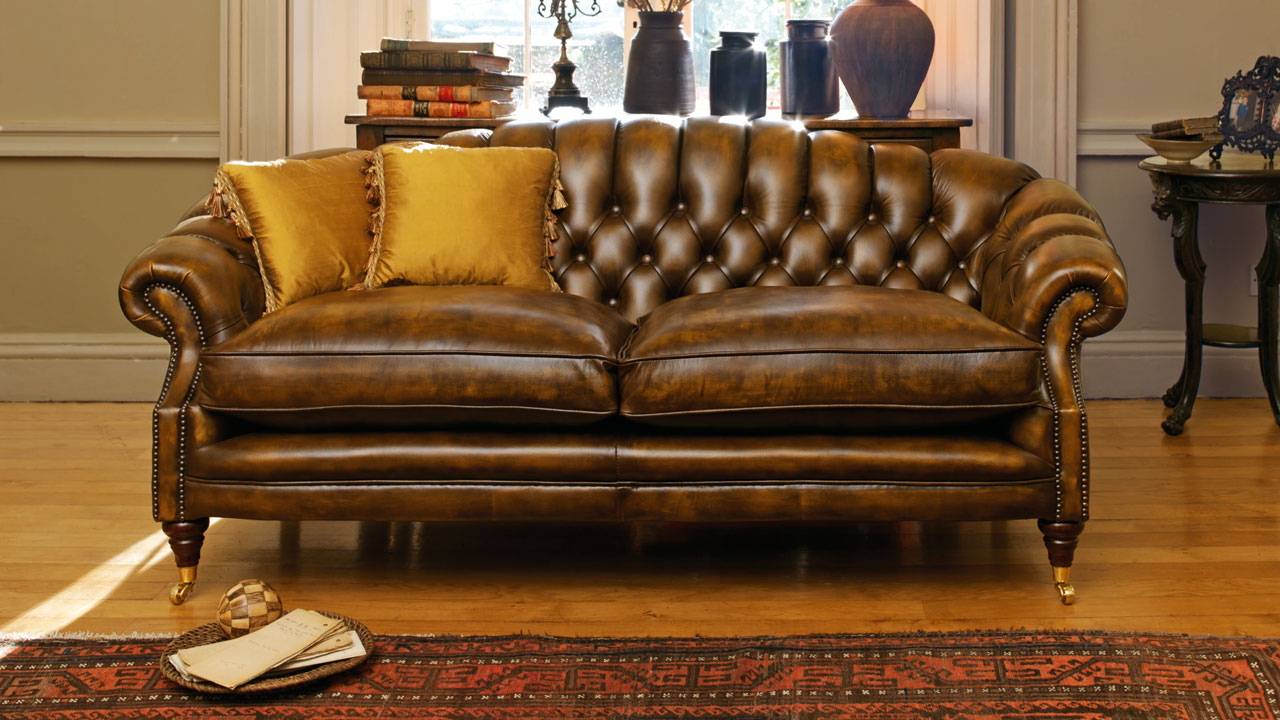 Bradwell  Chesterfield sofa in gold