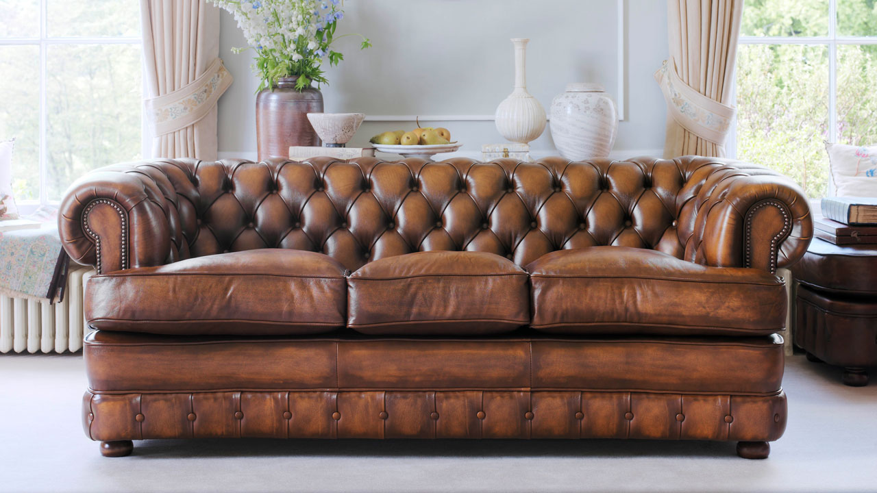 Edward Leather Chesterfield Sofa