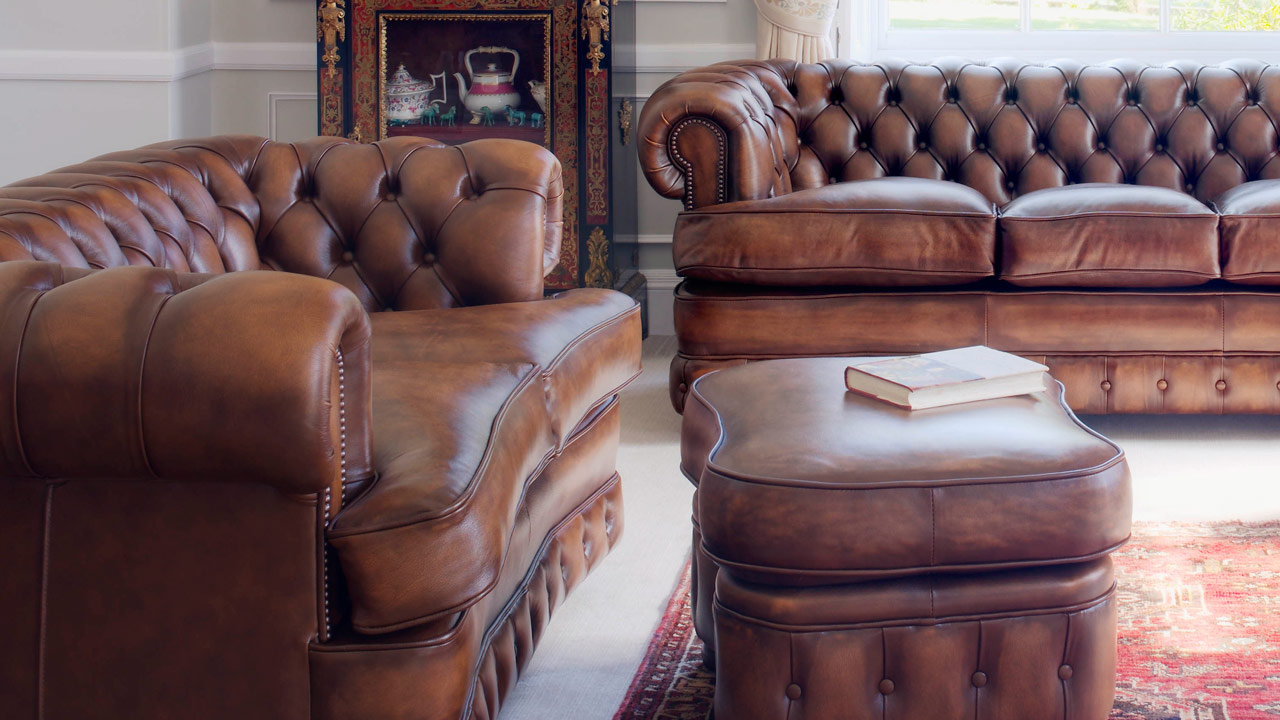 Edward Leather Chesterfield Sofa