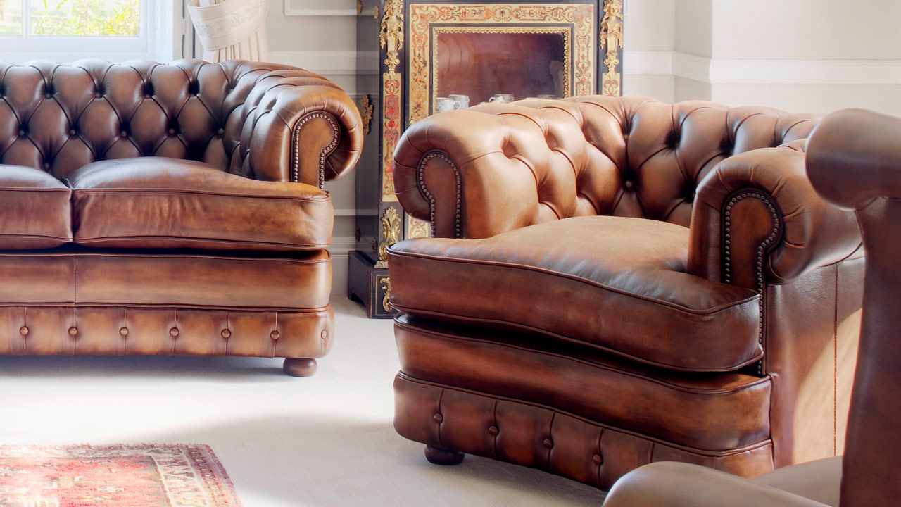 Edward Leather Chesterfield Sofa