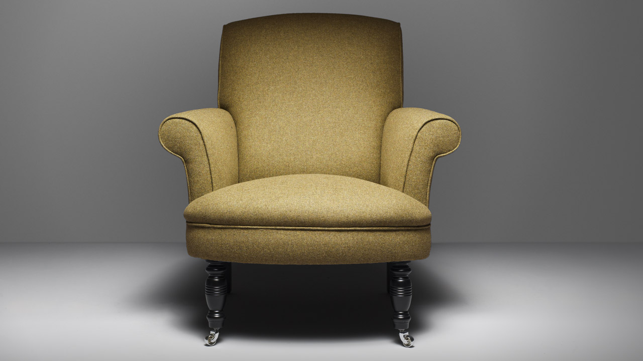 David Hume Blue Wool Chair