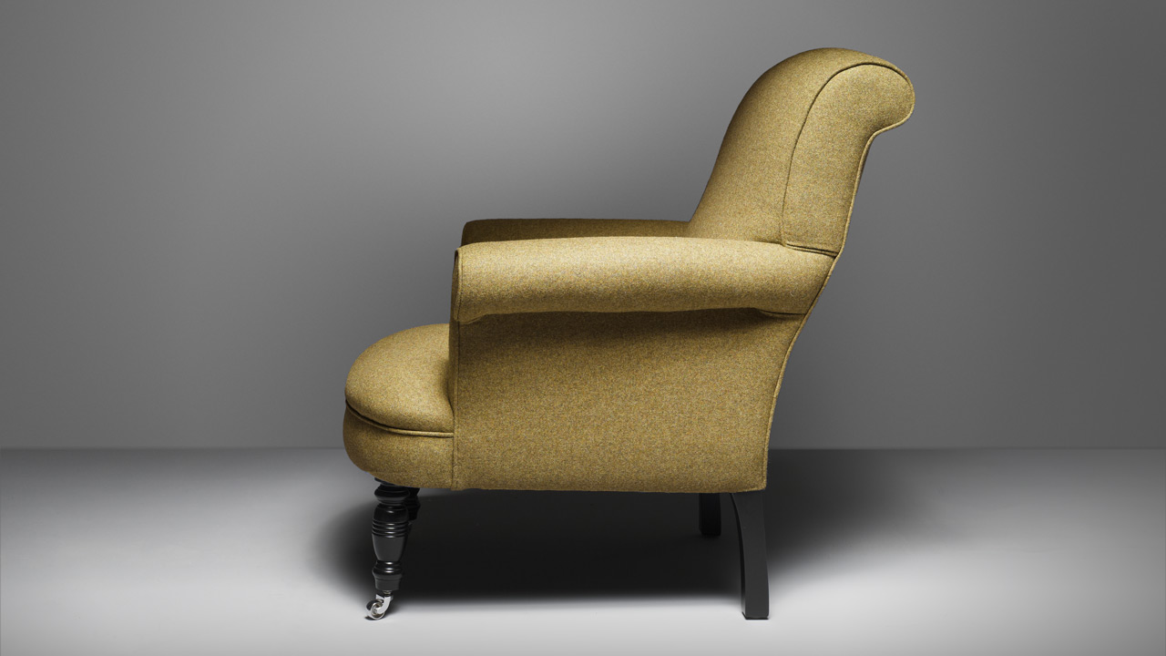 David Hume Blue Wool Chair