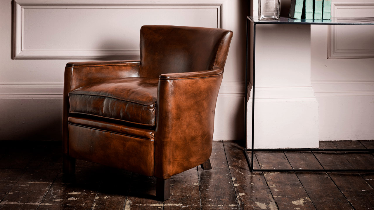 Kettle Art Deco Leather Chair