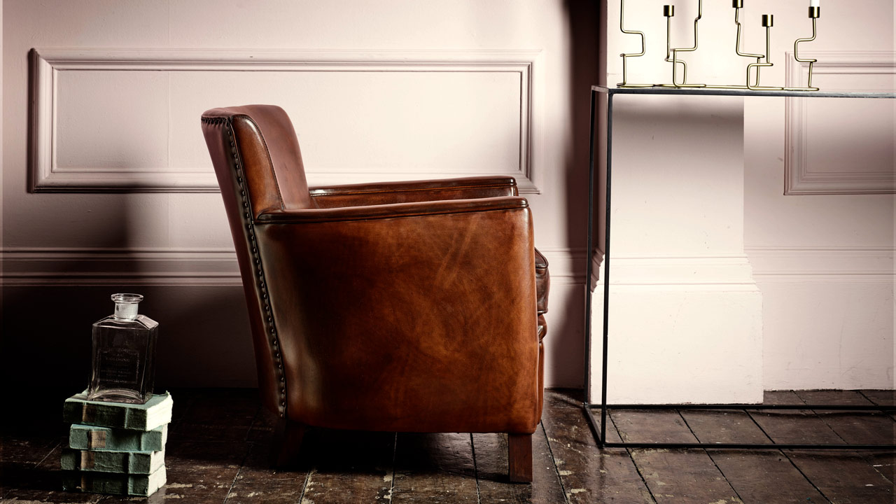 Kettle Art Deco Leather Chair