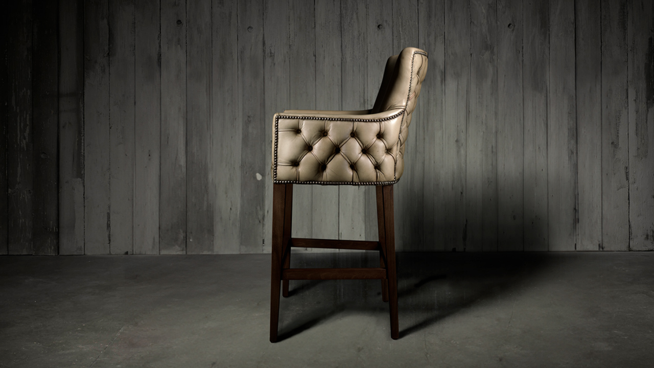 Chelsea leather chesterfield bar stool